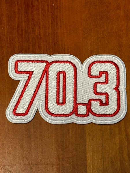 70.3 Die-Cut Half IM Triathlon Milestone Patch