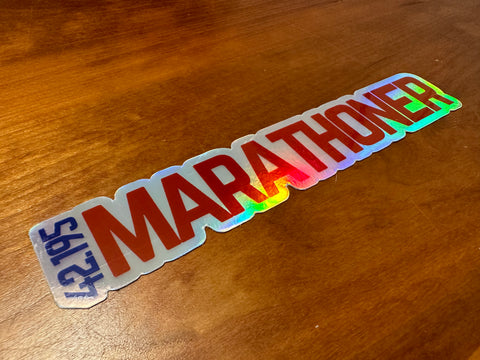 42.195 Marathoner Holographic Sticker