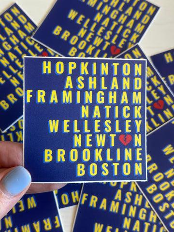 Route to Boston Sticker