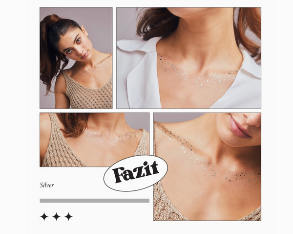 Fazit Makeup Patches for Decolletage | Race Day Glitter Temporary Tattoos