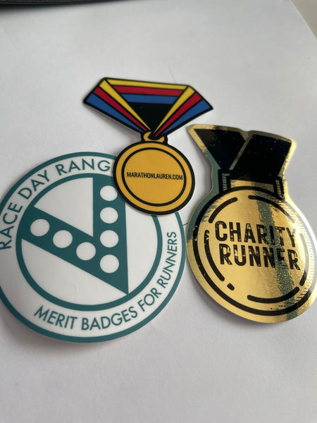 Charity Runner Gold Metallic Sticker
