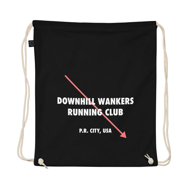 Downhill Wankers Running Club Organic Cotton Drawstring Gym Bag