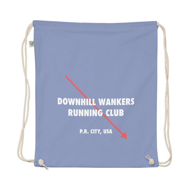 Downhill Wankers Running Club Organic Cotton Drawstring Gym Bag